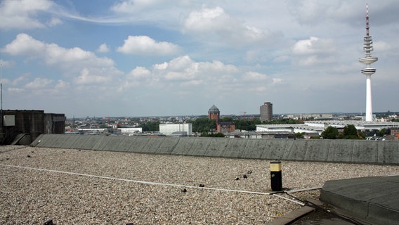 Blick vom Dach des Bunkers auf dem Hamburger Heiligengeistfeld in Richtung Fernsehturm. © NDR Foto: Heiko Block