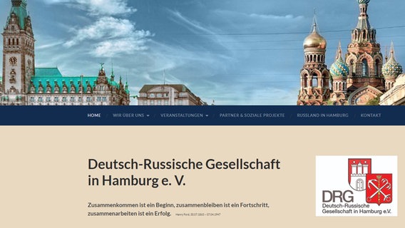 Screenshot der Startseite der Deutsch-Russischen Gesellschaft in Hamburg © DRG 