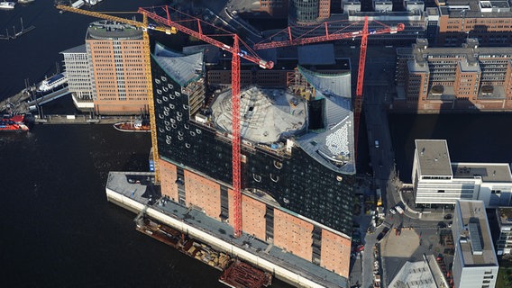Die Baustelle der Elbphilharmonie von oben © ReGe Hamburg 