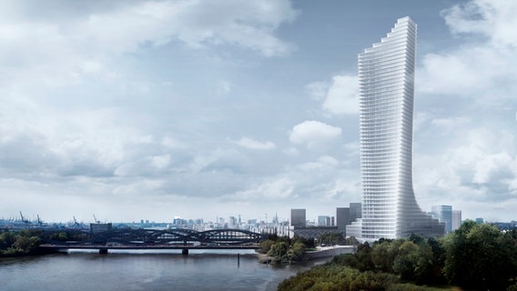 Elbtower should look like this visualization.  © SIGNA / David Chipperfield Architects 