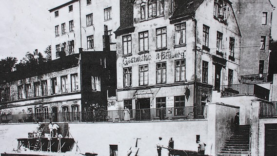 Historisches Foto der Elbtreppenhäuser, um ca. 1928. © Stadtteilarchiv Ottensen 