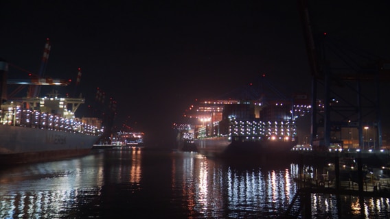 Im Hamburger Hafen liegen große Containerschiffe. © NDR 