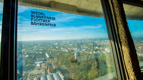 Ausblick vom Hamburg Fernsehturm auf den Schanzenpark sowie in Richtung Wedel, Blankenese, Flottbek und Bahrenfeld. © Thomas Gramlow Foto: Thomas Gramlow
