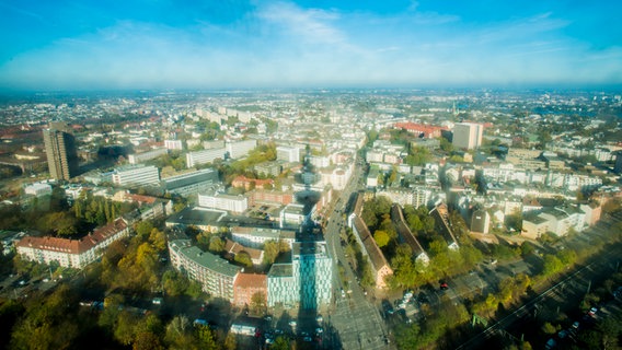 Ausblick vom Hamburg Fernsehturm in Richtung Grindelviertel. © Thomas Gramlow Foto: Thomas Gramlow