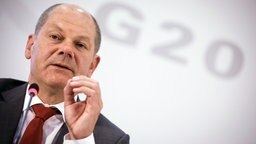 Olaf Scholz auf der Pressekonferenz zum Abschluss des G20-Gipfels © dpa-Bildfunk Foto: Christian Charisius