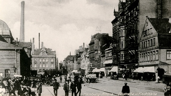 Historische Ansicht der Großen Elbstraße in Hamburg-Altona © Altonaer Stadtarchiv 