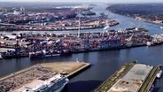 Der Hamburger Hafen von oben aufgenommen. © picture alliance / Laci Perenyi | Jerry Andre Foto: Laci Perenyi | Jerry Andre