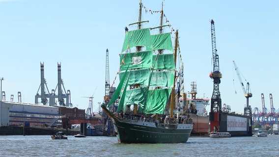 Die Alexander von Humboldt II bei der Einlaufparade vom Hamburger Hafengeburtstag 2025. © Imago Foto: Hanno Bode