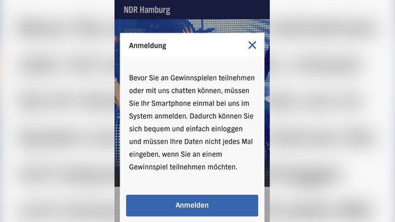 Ein Screenshot von einem Handy-Display. © NDR Foto: Screenshot