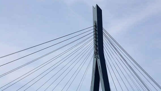 Die Schrägseil-Konstruktion der Köhlbrandbrücke in Hamburg © NDR.de Foto: Marc-Oliver Rehrmann