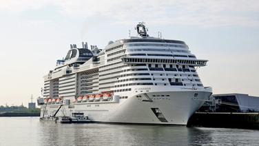 Die "MSC Meraviglia" zu Gast in Hamburg. © NDR Foto: Zeljko Todorovic