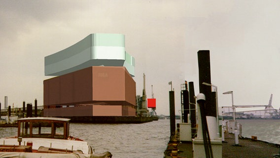 Der Entwurf von Gruber + Popp für den Umbau des Kaispeicher A zum Media City Port © Architekten Gruber + Popp 