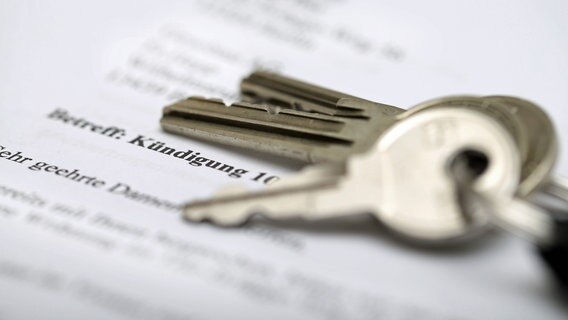 Wohnungsschlüssel liegt auf einem Kündigungsschreiben © picture alliance Foto: Andreas Gora