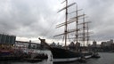 Das Museumsschiff "Peking" vor seiner Reise von New York nach Hamburg. © dpa-Bildfunk Fotograf: Johannes Schmitt-Tegge