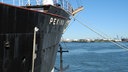 Das Museumsschiff "Peking" vor seiner Reise von New York nach Hamburg. © dpa-Bildfunk Fotograf: Johannes Schmitt-Tegge