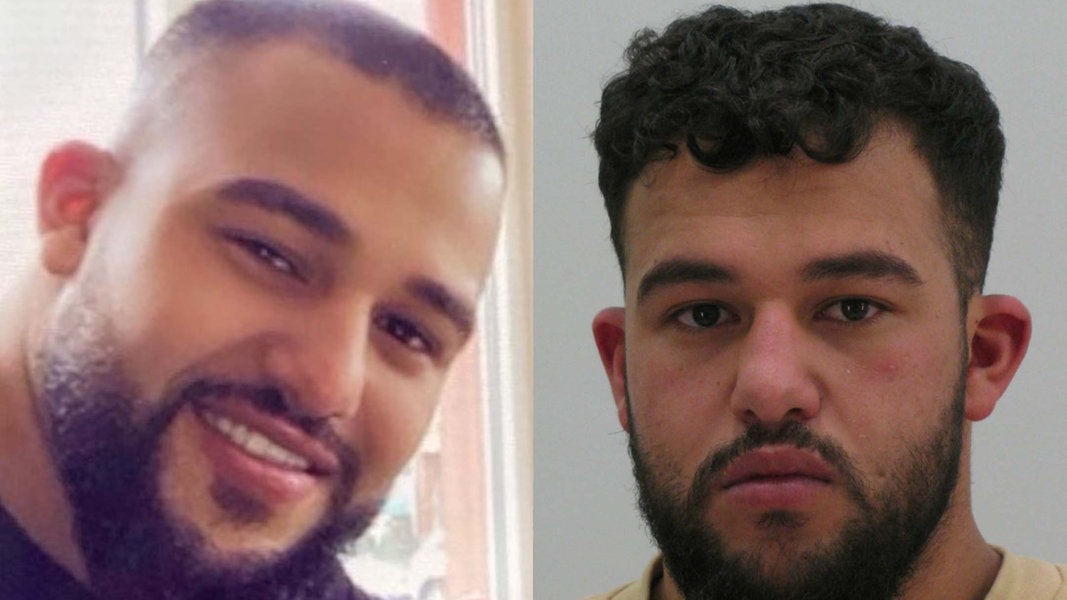 Zwei Fahndungsfoto zeigen den 29-jährigen Mansour Ismail - er wird von der Hamburger Polizei gesucht.
