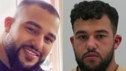 Zwei Fahndungsfoto zeigen den 29-jährigen Mansour Ismail - er wird von der Hamburger Polizei gesucht. © Polizei Hamburg / Polizeipressestelle Foto: Polizeipressestelle