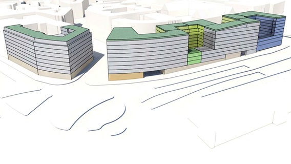 Der Entwurf des Bieters Aug. Prien für die Neubebauung des City-Hof-Grundstücks in Hamburg. Der Entwurf des Bieters Aug. Prien für die Neubebauung des City-Hof-Grundstücks in Hamburg.