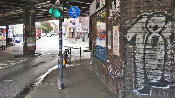 Radweg neben der Stresemannstraße unter der Sternbrücke - stadteinwärts © NDR Foto: Jörn Jung