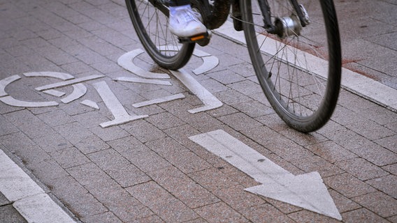 Ein Fahrradfahrer ist in Hamburg auf einem Radweg unterwegs. © picture alliance Foto: Maximilian Koch