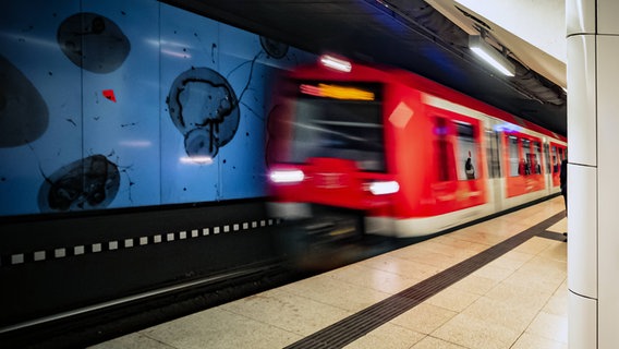 Eine S-Bahn an der Station Landungsbrücken. © IMAGO / Jürgen Ritter 