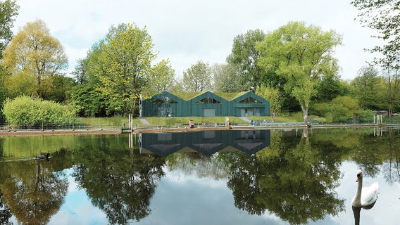 Visualisierung für das Schwanenquartier am Hamburger Mühlenteich. Visualisierung für das Schwanenquartier am Hamburger Mühlenteich. © eins:eins Architekten BDA mit HAHN HERTLING VON HANTELMANN