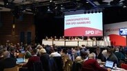 Die Delegierten sitzen während des Landesparteitags der SPD Hamburg im Bürgerhaus Wilhelmsburg. © picture alliance/dpa | Marcus Brandt Foto: Marcus Brandt