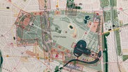 Skizze zu Erweiterungsmöglichkeiten des Hamburger Stadtparks © Bezirksamt Nord 
