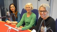 Moderatorin Birgit Langhammer (rechts) mit den Initiatorinnen des Projekts Stop. © NDR Foto: Jenny Roth