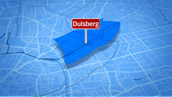 Der Stadtteil Dulsberg ist auf einer Karte von Hamburg hervorgehoben. © NDR 