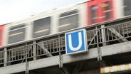 Eine U-Bahn fährt über eine Brücke in Hamburg. © IMAGO / Hanno Bode 
