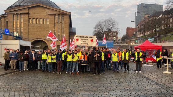 Mitarbeiter des öffentlichen Dienstes demonstrieren in Hamburg. © NDR Foto: Screenshot