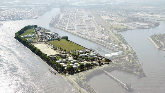 Das Areal der Westerweiterung des Eurogate Container Terminal in Hamburg-Waltershof.  
