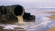 Abwasser läuft aus einem Rohr auf den Nordseestrand in Hartlepool. © picture-alliance / © Balance/Photoshot. Foto: David Woodfall