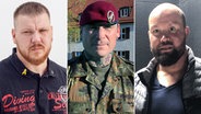 Porträtbilder der drei Soldaten Alex, Pordzik und Mutschke (v.l.n.r.) auf einer Collage. © NDR 