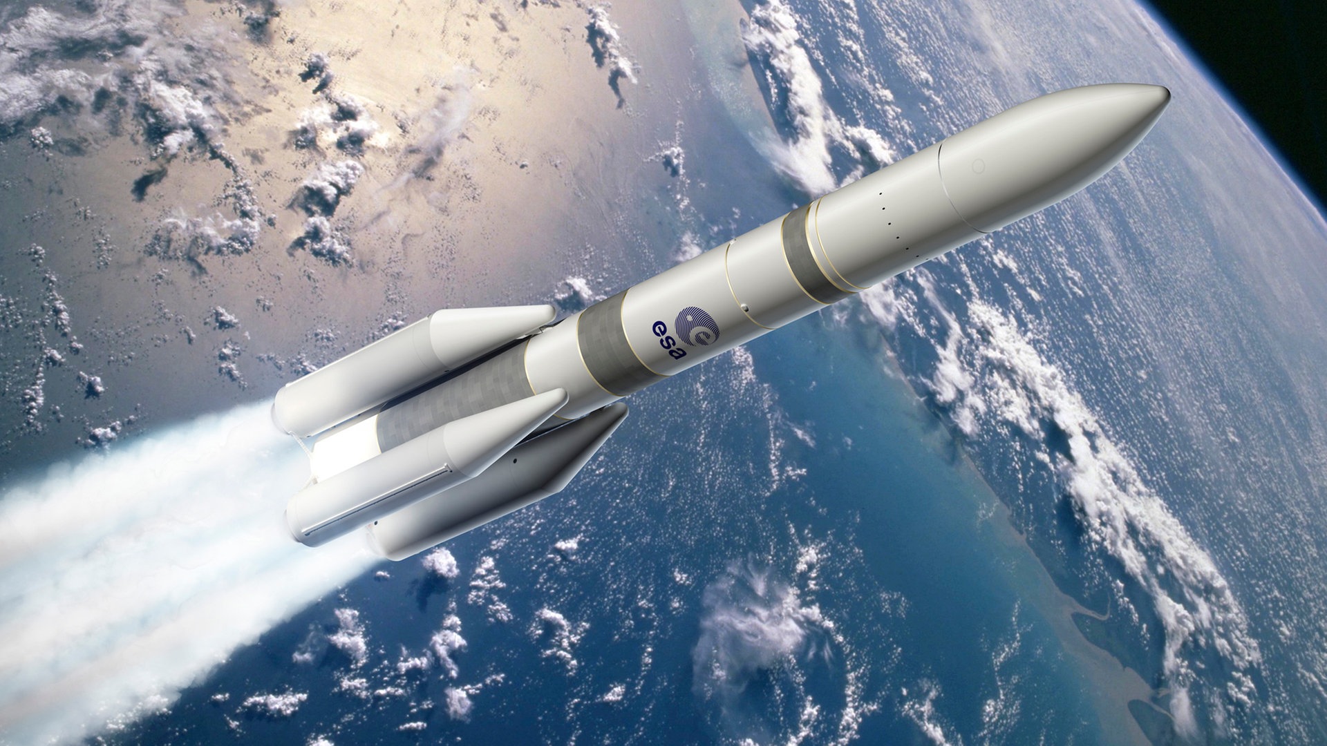 Eine ESA-Computeranimation der europäischen Trägerrakete Ariane 6 © picture alliance/dpa/Esa Foto: David Ducros