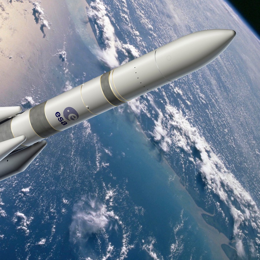 Eine ESA-Computeranimation der europäischen Trägerrakete Ariane 6 © picture alliance/dpa/Esa Foto: David Ducros