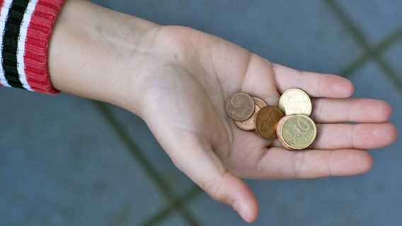 Kinderhand mit Euro-Centmünzen © picture-alliance/ dpa Foto: Christian Hager