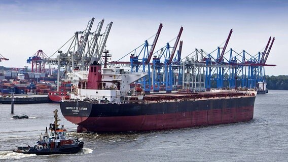 Der Stückgutfrachter "Castillo de Catoira" im Hamburger Hafen ©  imago/Hoch Zwei Stock/Angerer 