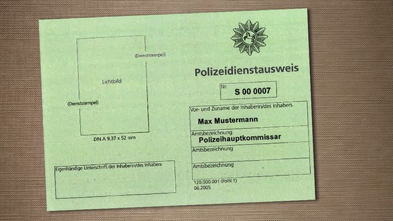 Dienstausweis der Landespolizei Niedersachsen © Innenministerium Niedersachsen 