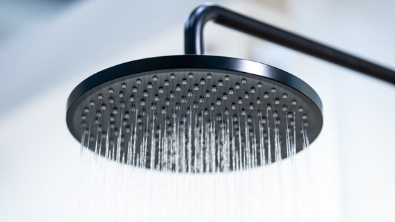Water runs from a shower head.  © picture alliance/dpa Photo: Silas Stein