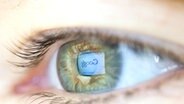Das Logo von Google spiegelt sich in einem menschlichen Auge. © dpa Foto: Friso Gentsch
