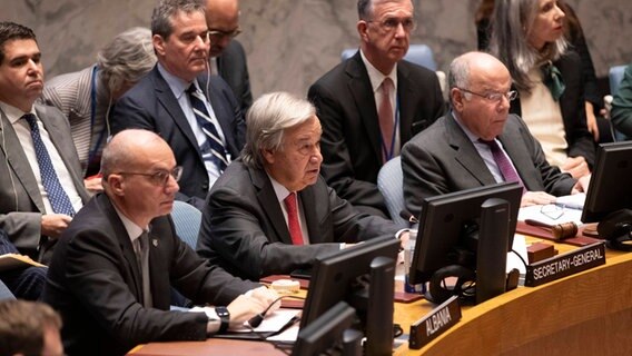 UN-Generalsekretär Guterres spricht vor dem UN-Sicherheitsrat in New York. © Imago 