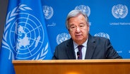 António Guterres, Generalsekretär der Vereinten Nationen, im Hauptquartier der Vereinten Nationen in New York. © AP/dpa Foto: Craig Ruttle