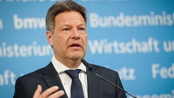 Wirtschaftsminister Robert Habeck (Grüne) gibt am Mittwoch, 30.03.2022 eine Pressekonferenz zur Energiesicherheit in Deutschland. © dpa-Bildfunk Foto: Kay Nietfeld