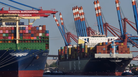 Containerschiffe liegen an einem Containerterminal im Hafen © dpa Bildfunk Foto: Marcus Brandt/