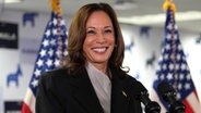 Vizepräsidentin Kamala Harris in ihrem Wahlkampfhauptquartier. © Erin Schaff/POOL The New York Times/AP/dpa 