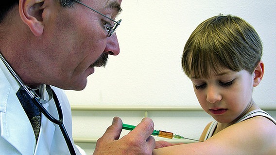 Arzt gibt Kind eine Spritze © picture-alliance/ dpa Foto: Jürgen Effner