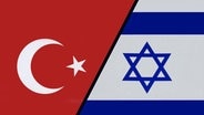 Zwei Flaggen der Tuerkei und von Israel liegen nebeneinander. © picture alliance / ZB | Sascha Steinach Foto: Sascha Steinach