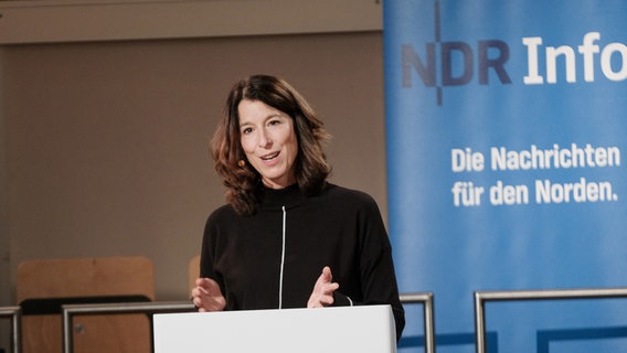 Ellen Heinrichs beim Constructive Journalism Day 2021. © NDR Foto: Jann Wilken